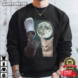 Three Cats Moon Vintage Cat Meme T Shirt (3)