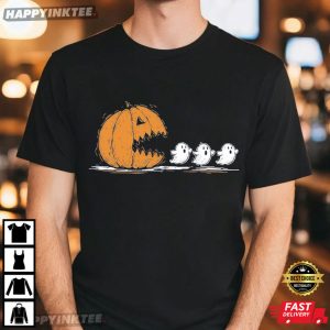 Pumpkin Pac Man Eat Ghost Halloween Gamer Gift T-Shirt