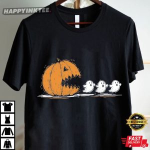 Pumpkin Pac Man Eat Ghost Halloween Gamer Gift T Shirt (4)