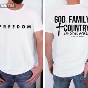 God Family Country Charlie Kirk Remembrance T Shirt (2)