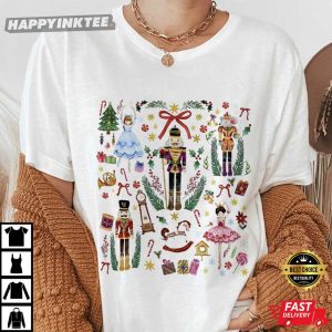 Nutcracker Christmas Coquette Holiday Ballet T Shirt (1)