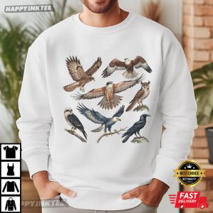 Retro Birds Of Prey Hawk Raven Osprey Owls T Shirt (3)