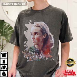 Jane Goodall Watercolor Biology Primatology Gift T Shirt (1)