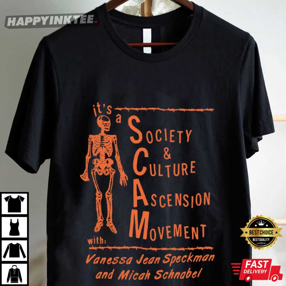 Skeleton SCAM Society And Culture Ascension Movement T-Shirt Skeleton SCAM Society And Culture Ascension Movement T-Shirt