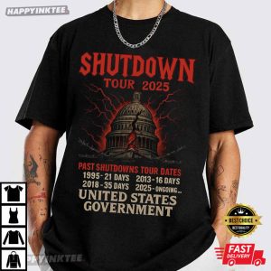 Shutdown Tour 2025 US Government Shutdown T-Shirt