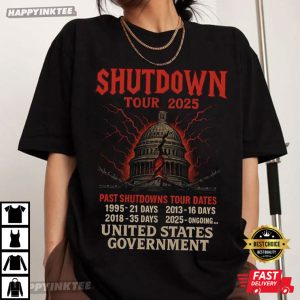 Shutdown Tour 2025 US Government Shutdown T Shirt (2)