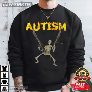 Autism Skeleton Meme Flaming T Shirt (3)