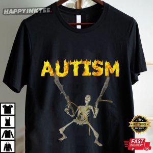Autism Skeleton Meme Flaming T Shirt (4)