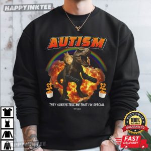 Funny Autism T Rex Cat Meme Neurodiversity Pride T Shirt (3)