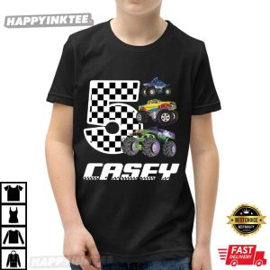 Personalized Monster Truck Racing Cars Birthday T-Shirt
