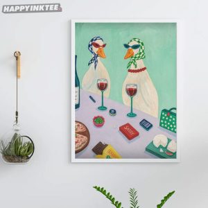 Funny Duck Wine Retro Wall Decor Poster (3)