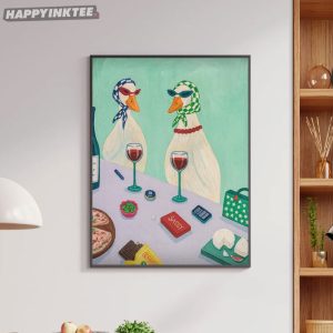 Funny Duck Wine Retro Wall Decor Poster (4)