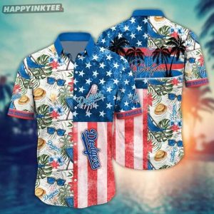 LA Dodgers Tropical Stars And Stripes Hawaiian Shirt