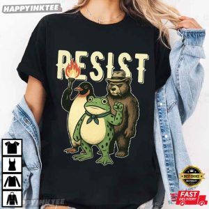 Portland Frog Penguin Bear Resist Abolish ICE Protest T Shirt (4)