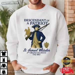 Custom Descendant Of A Patriot American Revolution T Shirt (2)
