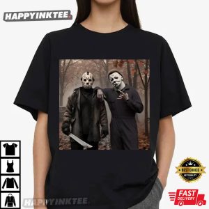 Jason Voorhees Michael Myers Friday The 13th Halloween T Shirt (2)