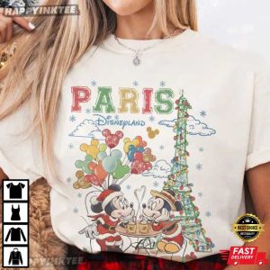 Mickey Paris Eiffel Tower Disneyland Christmas Gift T-Shirt