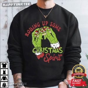 Grinch Rolling Up Some Christmas Spirit Merry Grinchmas T Shirt (1)