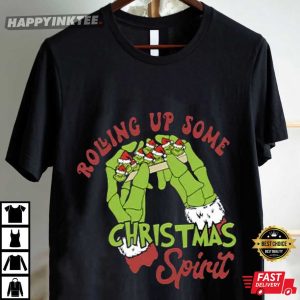 Grinch Rolling Up Some Christmas Spirit Merry Grinchmas T Shirt (2)