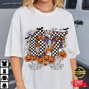 Six Seven Spooky Skeleton Hands Funny Meme Halloween T-Shirt