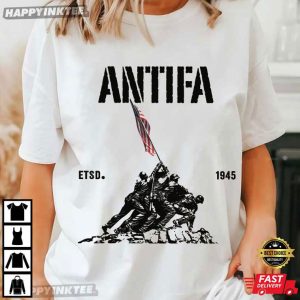 Antifa ESTD 1945 Patriotic Anti Fascist Liberal Protest T Shirt (4)