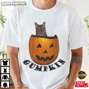 Gumpkin Funny Cat Pumpkin Halloween T Shirt (2)