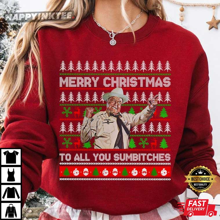 Smokey And The Bandit Merry Christmas Too All You Sumbitches T-Shirt