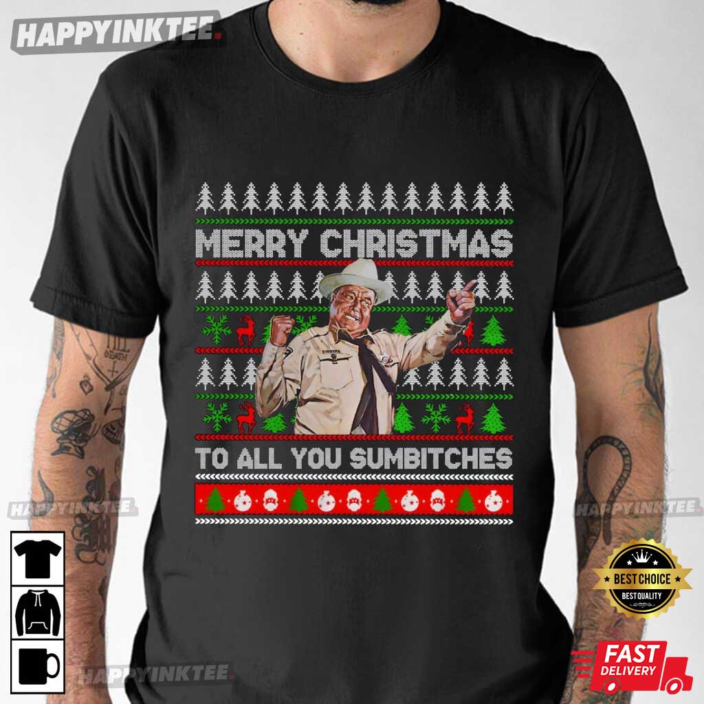 Smokey And The Bandit Merry Christmas Too All You Sumbitches T-Shirt