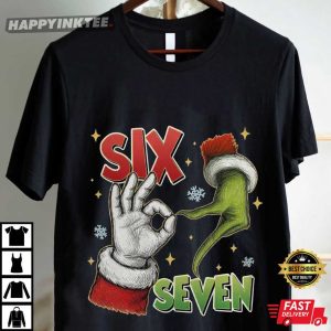Six Seven 6 7 Grinch Hand Joke Meme Funny Christmas T Shirt 2