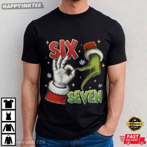 Six Seven 6 7 Grinch Hand Joke Meme Funny Christmas T-Shirt