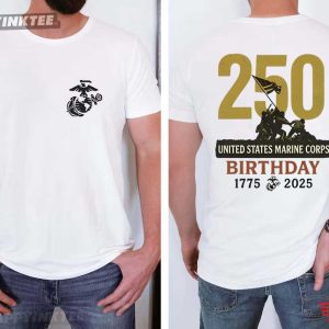 Marines 250th Birthday US Marine Corps Patriotic Military T-Shirt