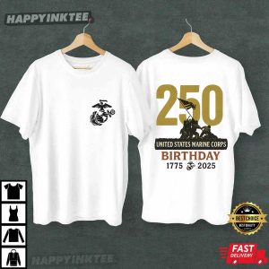 Marines 250th Birthday US Marine Corps Patriotic Military T Shirt (1)