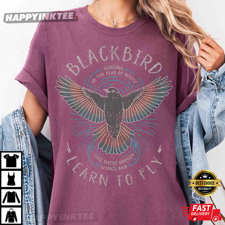 Blackbird The Beatles Song Lyrics Comfort Colors T-Shirt Blackbird The Beatles Song Lyrics Comfort Colors T-Shirt