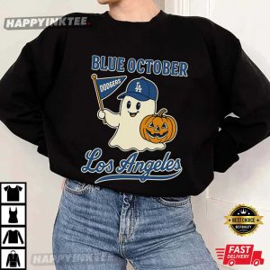 Blue October Dodgers Cute Ghost Halloween T Shirt (4)