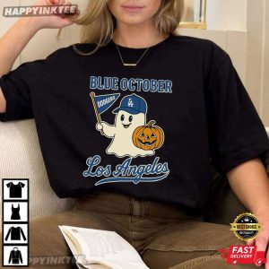 Blue October Dodgers Cute Ghost Halloween T Shirt (1)