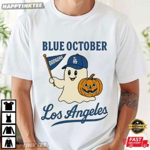 Blue October Dodgers Cute Ghost Halloween T Shirt (2)