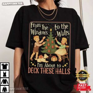 Funny Christmas Deck the Halls Retro Xmas T Shirt (4)