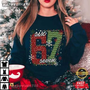 Christmas Light Six Seven 67 Funny Christmas Meme T Shirt (4)