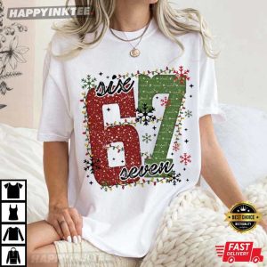 Christmas Light Six Seven 67 Funny Christmas Meme T-Shirt