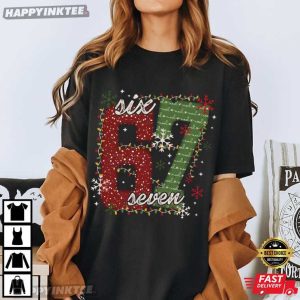 Christmas Light Six Seven 67 Funny Christmas Meme T Shirt (2)