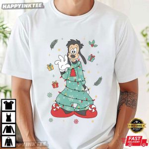 Goofy And Max Pajama Christmas Light Disney A Goofy Movie Xmas T-Shirt