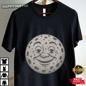 Moon Face Vintage Graphic Celestial T Shirt (1)