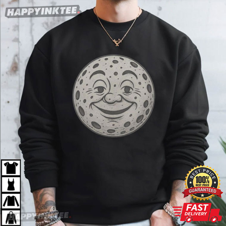 Moon Face Vintage Graphic Celestial T-Shirt Moon Face Vintage Graphic Celestial T-Shirt