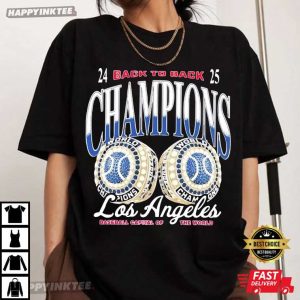 LA Baseball Back to Back Champions Fan Gift T-Shirt