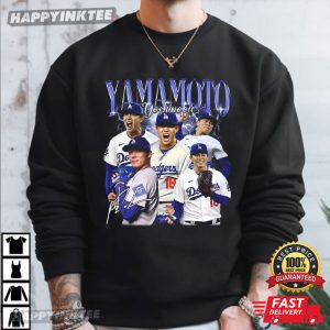 Yoshinobu Yamamoto Dodgers Retro Graphic Bootleg Baseball T Shirt (3)