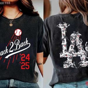 Back 2 Back Champions LA Dodgers Fan Gift Sports T-Shirt