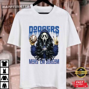 Dodgers Baseball Ghostface Scream Fan Gear T Shirt (3)