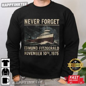 Never Forget Edmund Fitzgerald Retro November 10th 1975 T Shirt (4)