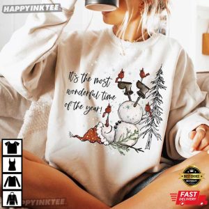 Snowman Christmas It’s The Most Wonderful Time Of The Year T-Shirt