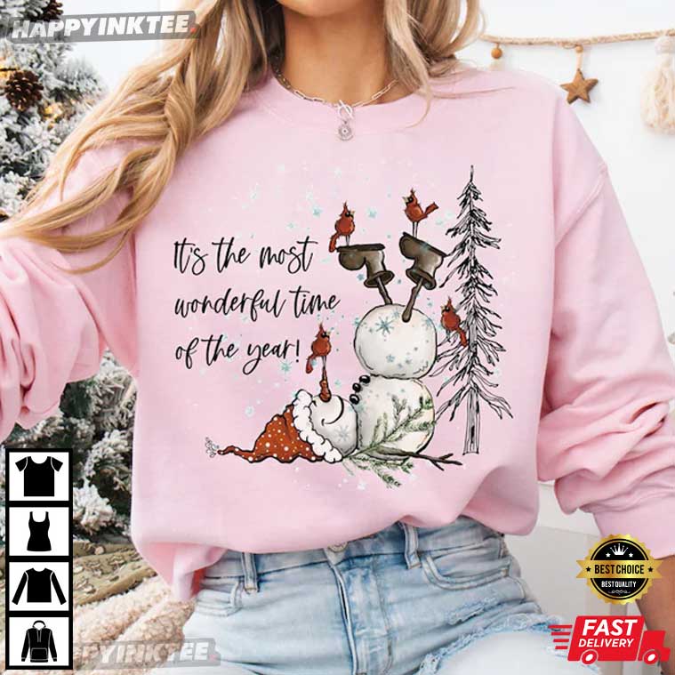 Snowman Christmas It's The Most Wonderful Time Of The Year T-Shirt Snowman Christmas It's The Most Wonderful Time Of The Year T-Shirt